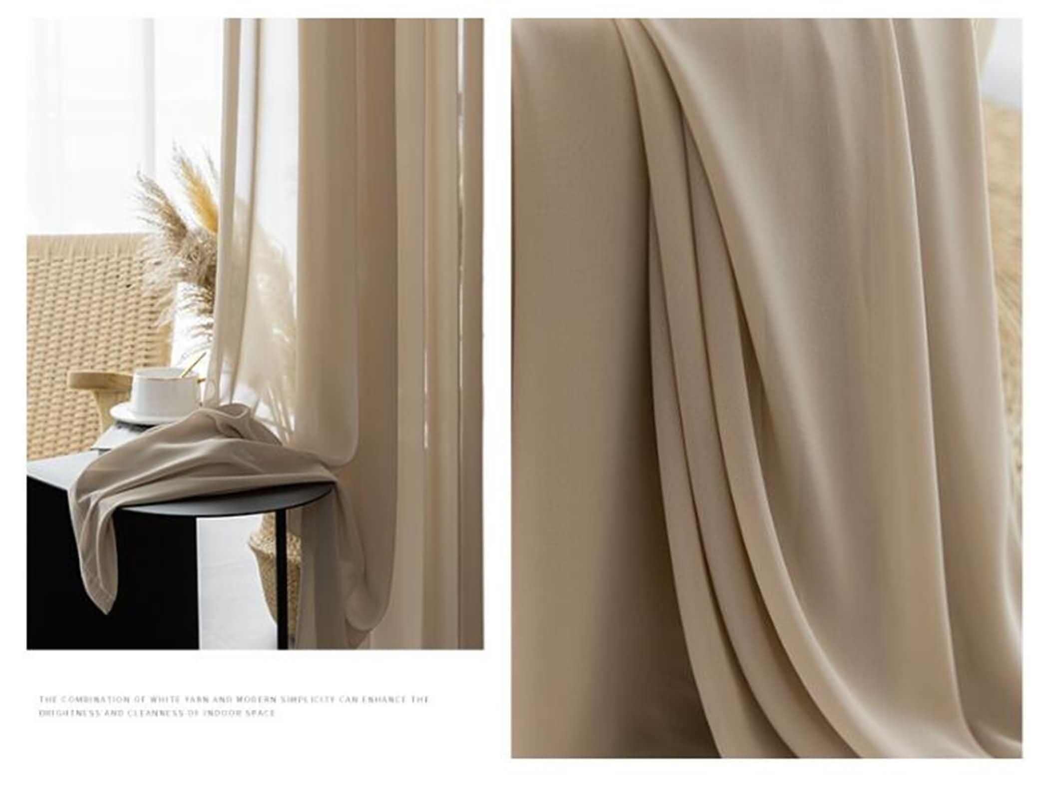 Amazon.com: Daesar Sheer Curtains for Bedroom 2 Panels Set 63 Inch